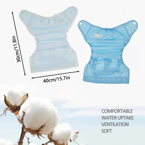 Miniatura 3 de 7 pañales de tela para bebé, pañales de bolsillo reutilizables, lavables, ajustables, súper absorbentes, pañales cómodos multicolor, pañales