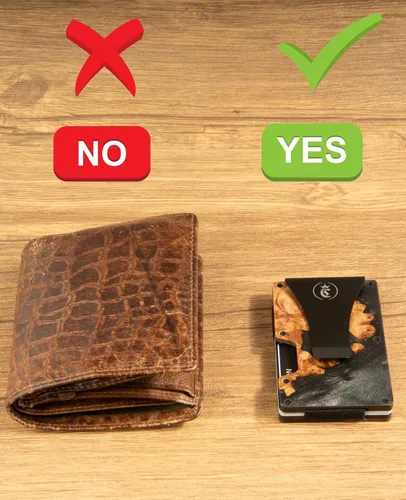 Miniatura 4 de Chosmoos - Cartera minimalista para hombre con clip para dinero, ligera y delgada