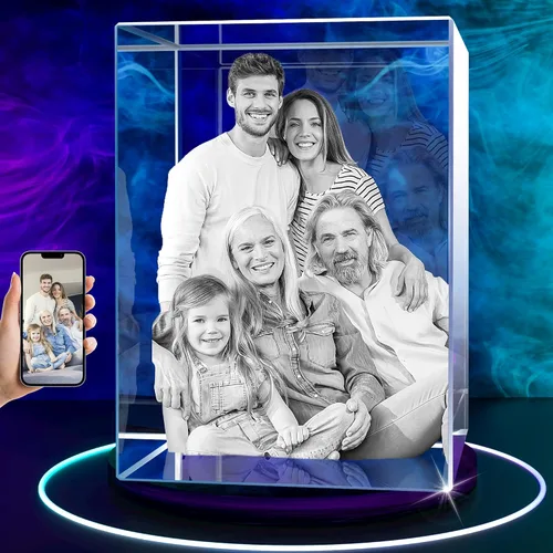 Miniatura 10 de Regalos de cumpleaños personalizados con foto de cristal 3D, regalos de cumpleaños para ella, él, mamá, mujeres, parejas, cristal grabado con láser