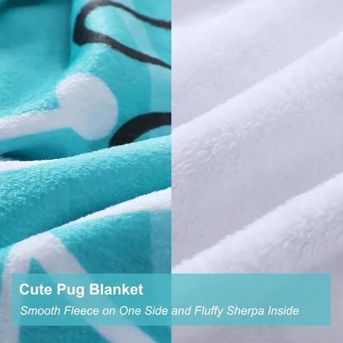Miniatura 6 de Manta de Carlino de Amor, Manta de Cachorro Lindo Súper Suave, Manta de Peluche de Carlinos, Regalos para Amantes de los Perros, Mujeres y Adultos