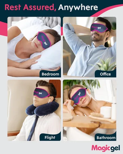 Miniatura 6 de Magic Gel Paquete frío de máscara de ojos Paquete de 2 mascarillas refrescantes para dormir Máscara de ojos fríos Reuable y compresa de ojos