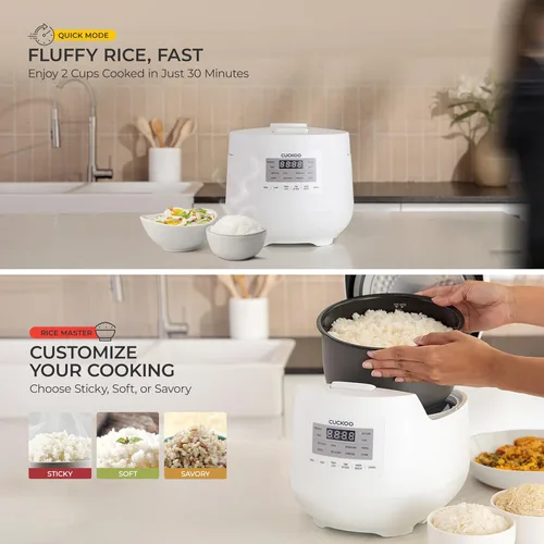 Miniatura 6 de Olla arrocera y calentador Micom de 6 tazas / 1.5 cuartos de galón (sin cocinar), cesta de vapor, 11 modos de funcionamiento: arroz blanco, arroz