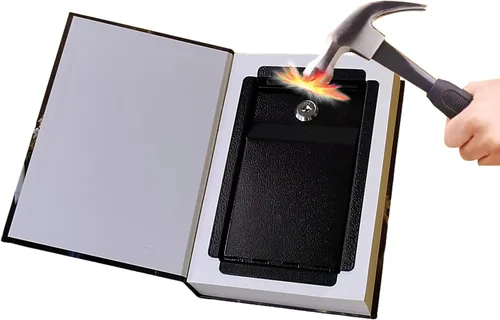 Miniatura 4 de Kingsida - Caja fuerte con cerradura de libro de papel real con cerradura de llave, diccionario secreto oculto (Alicia en el país de las maravillas)