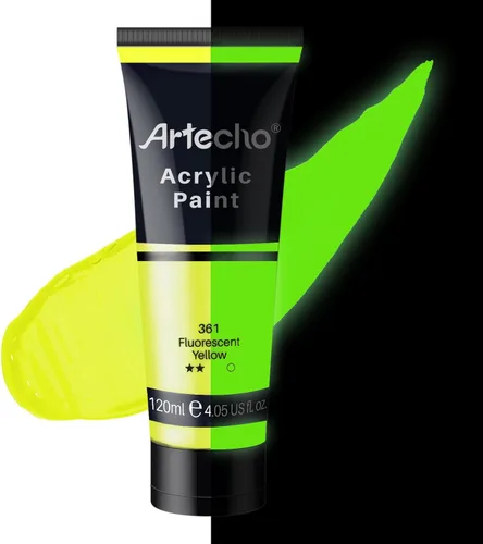 Miniatura 26 de Artecho - Pintura acrílica blanco titanio (120 ml / 4.05 oz), tubos de pintura para manualidades artísticas sobre lienzo, piedra, roca, madera