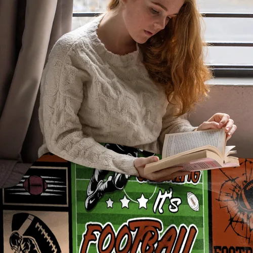 Miniatura 5 de Manta de regalo de franela de forro polar de fútbol, ligera y suave, bonita manta acogedora para cama, sofá, viajes al aire libre, 30 x 40 pulgadas