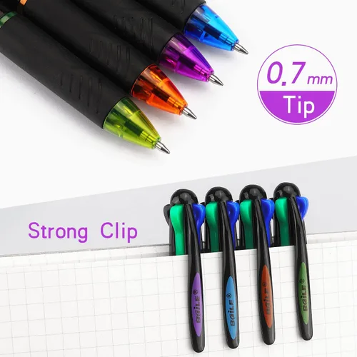 Miniatura 4 de Bribobo Paquete de 4 Bolígrafos Multicolor 4 en 1 de 0.7mm Retráctiles de Colores Bolígrafos de Regalo para Oficina, Suministros Escolares, Regalo