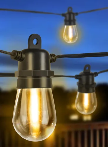 Miniatura 7 de DGE - Cadena de luces LED exteriores, impermeable e inastillable IP65, adorno de patios, jardines, glorietas, porches, luz blanca tenue