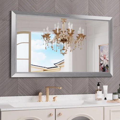 Miniatura 71 de Amorho Espejo de Baño Negro, Espejos de Pared de 24x30 Pulgadas con Marco de Metal Grueso para Sobre el Fregadero, Dormitorio, Sala de Estar