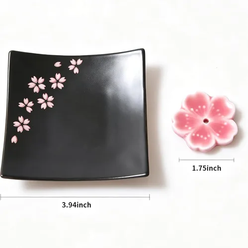Miniatura 3 de Soporte de cerámica japonesa hecho a mano para incienso o quemador de incienso, bandeja única para recoger cenizas y regalo decorativo, decoración