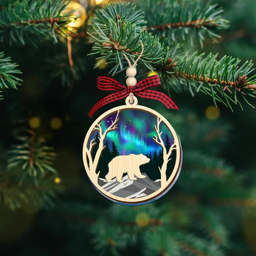 Miniatura 6 de HEXMOZ Adornos de Oso para Árbol de Navidad - Regalos de Osos para Mujeres, Hombres, Amantes de los Osos - Adorno de Navidad de Osos, Ideas