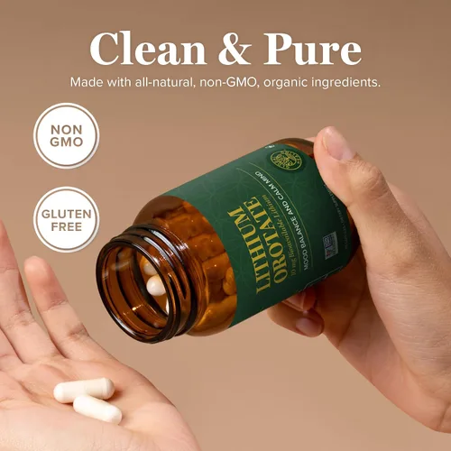 Miniatura 4 de Global Healing Center - Orotato de litio de 10 mg - Suplemento de litio para la salud cerebral sin OMG, sin gluten, vegano y amigable para apoyar