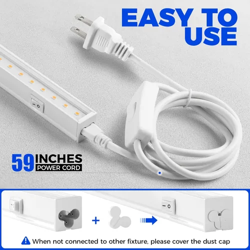 Miniatura 8 de Barrina Luces de crecimiento T5, espectro completo, 4 pies 160 W (8 x 20 W, equivalente a 1000 W), bombillas LED de crecimiento, luces de plantas
