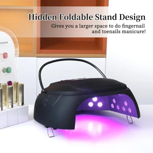 Miniatura 3 de Lámpara de uñas LED UV recargable de 126 W, secador de uñas inalámbrico portátil con sensor automático y 4 ajustes de temporizador, lámpara