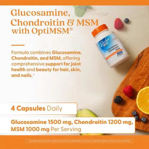 Miniatura 5 de Doctor's BEST Glucosamina condroitina MSM - Suplemento de apoyo a la salud articular para mujeres y hombres, apoyo nutricional para la fuerza