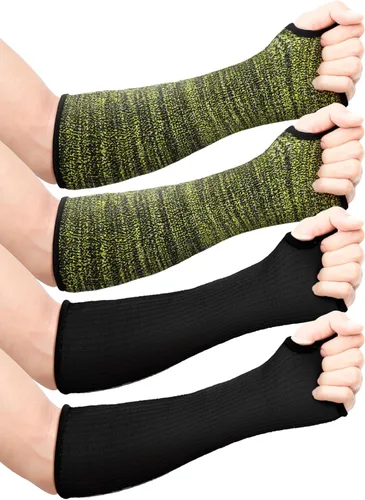 Miniatura 8 de SATINIOR Mangas protectoras resistentes a los cortes, mangas protectoras para brazos de seguridad con orificio para el pulgar para jardín y cocina
