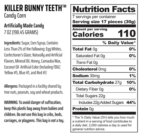 Miniatura 5 de Killer Bunny Dientes Pastel Candy Corn divertido y único cesta de Pascua, regalo de broma para cumpleaños, niñas, niños y adolescentes (7 onzas)