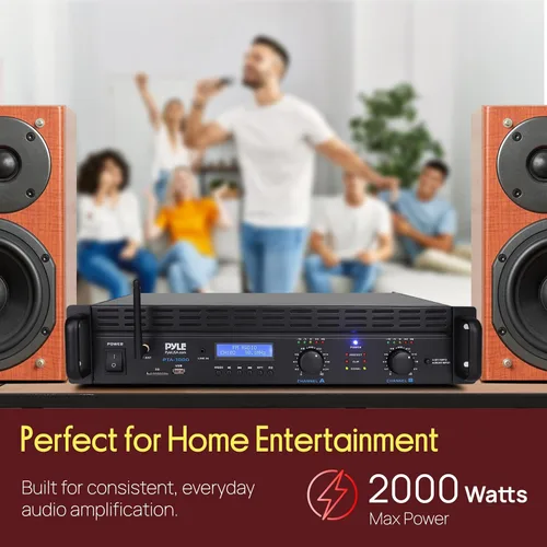 Miniatura 8 de Pyle Amplificador de Potencia Bluetooth de 2 Canales - 2000W Puenteable Montaje en Rack Audio Profesional Sonido Receptor Estéreo Inalámbrico
