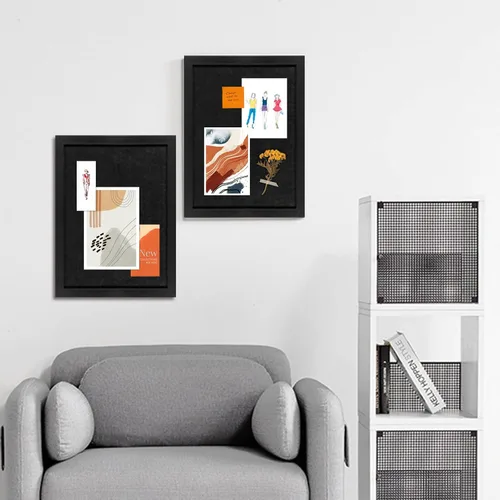 Miniatura 4 de Tablero de anuncios de corcho, marco negro para paredes con fieltro, tablero decorativo para colgar para la oficina en casa, escuela, tablero