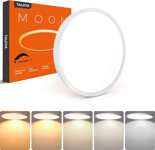 Miniatura 30 de TALOYA Lámpara de techo regulable de montaje empotrado, 10 pulgadas, 20 W, 5 CCT, lámpara de techo LED para dormitorio, cocina, sala de estar