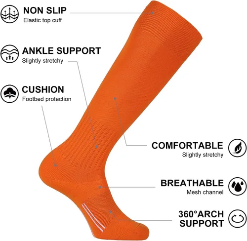 Miniatura 3 de FITRELL Paquete de 23 calcetines de fútbol para jóvenes, niños y adultos, calcetines de béisbol y softbol para hombres, mujeres, niños y niñas