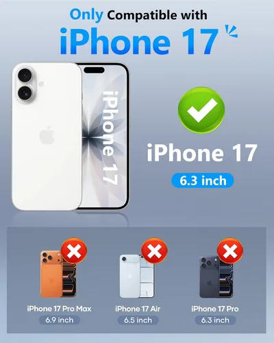 Miniatura 2 de ATATOO Funda para iPhone 17 con Portador de Tarjetas (Almacena 3-5 Tarjetas) [Bloqueo RFID] y Cubierta Deslizante para Cámara, Protección de Grado
