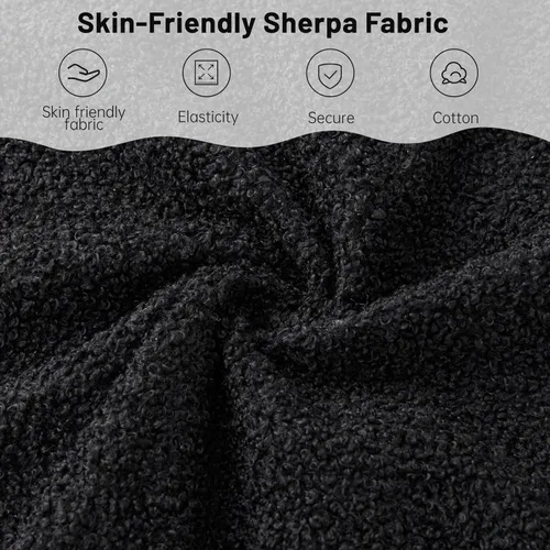 Miniatura 6 de Furniliving Boucle - Silla decorativa para sala de estar, silla de lectura tapizada con respaldo alto, sillón con respaldo alado con botones Negro-2