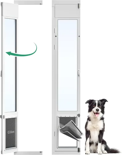Miniatura 8 de Puerta grande para perros para puerta de vidrio deslizable, puerta para mascotas que se puede abrir para puertas de vidrio deslizables, todo