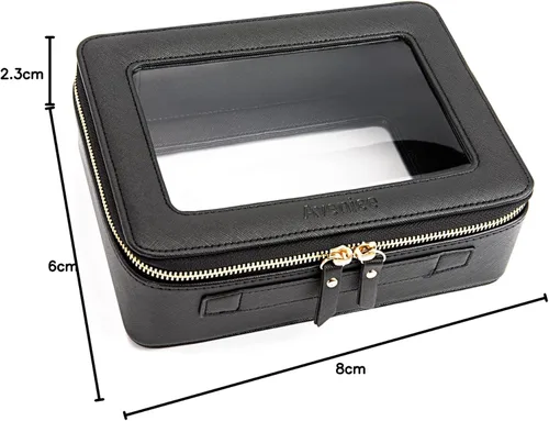 Miniatura 8 de Aveniee Organizador de bolsa de maquillaje transparente, estuche portátil de viaje para cosméticos, bolsa transparente resistente con cremallera