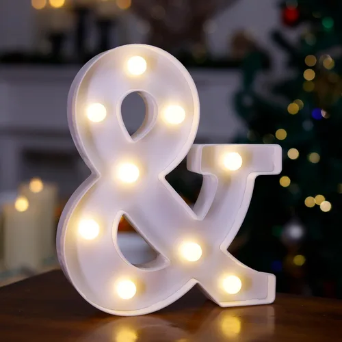 Miniatura 41 de Letrero LED de Marquesina con Letras Iluminadas, Letrero del Alfabeto Iluminado, Luces LED de Letras con Batería para Luz Nocturna, Boda