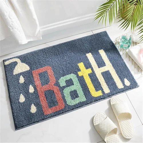 Alfombras de baño antideslizantes, lavables, lindas alfombras de baño azul marino, microfibra extrasuave absorbente de agua, juego de ducha para
