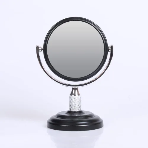 Zahari Home Galvin - Espejo de maquillaje de doble cara con soporte, espejo de tocador de escritorio, aumento 1X/3X, remolino de 360 grados, 5.60