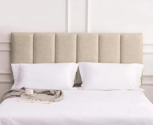 Miniatura 3 de Yongchuang Cabecero tapizado tamaño queen de lino para cama tamaño queen, altura ajustable, panel moderno color Avena