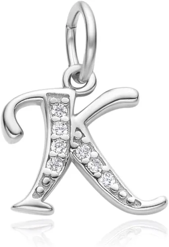 Miniatura 14 de Adabele Auténtica plata de ley brillante A-Z 26 letras pequeñas del alfabeto con circonita cúbica, colgante de diamantes de imitación resistente al