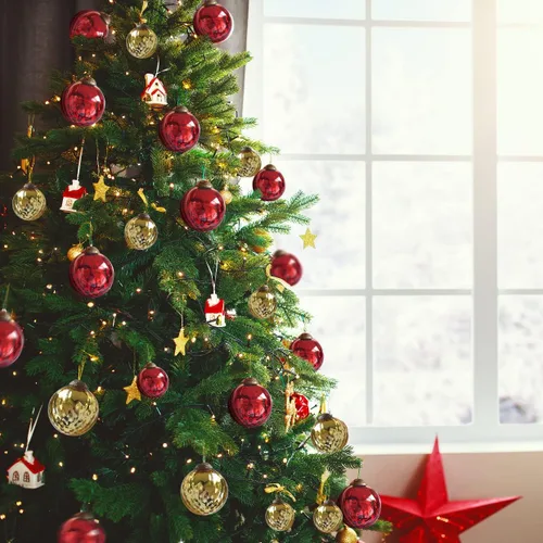 Miniatura 3 de Juego de 4 adornos de vidrio de mercurio rojo (bola antigua en relieve de 3.15 pulgadas) perfectos para árbol de Navidad, decoración colgante