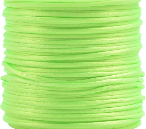 Miniatura 140 de KONMAY 80 Yardas 1.0mm Cordón Rattail de Nylon Satén Seda Trim Hilo para Cuentas para Nudos Chinos, Kumihimo, Trabajo con Cuentas, Macramé, 2-Azul