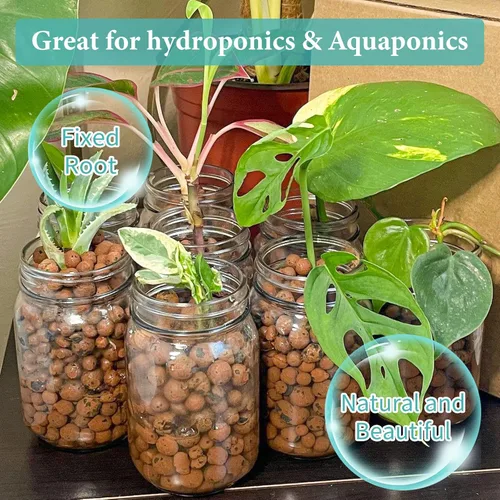 Miniatura 6 de Legigo Guijarros de arcilla Leca orgánica de 15 libras para plantas, 4mm-16mm bolas de leca 100% naturales para plantas de interior, guijarros