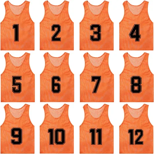 Chalecos de práctica de equipo de entrenamiento de malla de nailon para adultos y jóvenes, baberos de fútbol numerados