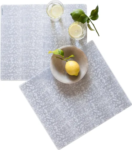 Miniatura 25 de Modern-Twist Mantel individual rectangular de silicona de 14 x 16 pulgadas, 100% silicona de grado alimenticio, estampado Asawa en niveles, paquete