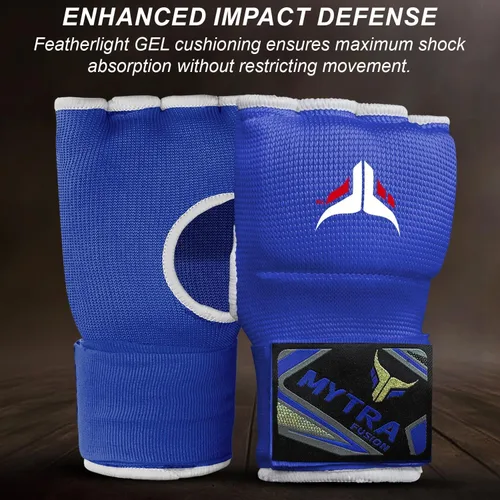 Miniatura 4 de Mytra Fusion Guantes interiores híbridos de boxeo para niños, boxeo, artes marciales mixtas, Muay Thai, gimnasio, entrenamiento, gel, guantes