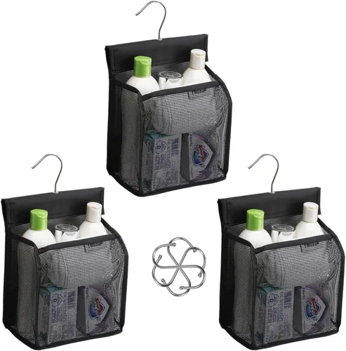 Miniatura 8 de ALYER Organizador de malla colgante para ducha, bolsa de almacenamiento de baño con ganchos para cámper, gimnasio, crucero, cabina, dormitorio