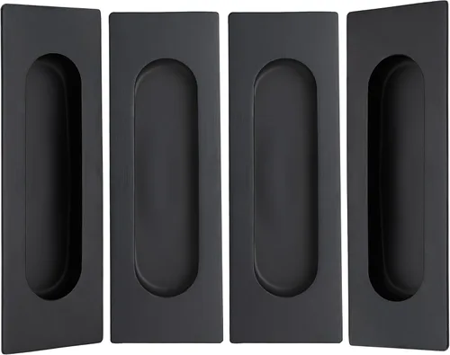 Miniatura 11 de Malimali Tiradores Empotrados al Ras para Dedos - Herrajes de Tirador de Puerta Rectangular de Acero Inoxidable Negro Mate de 6 Pulgadas