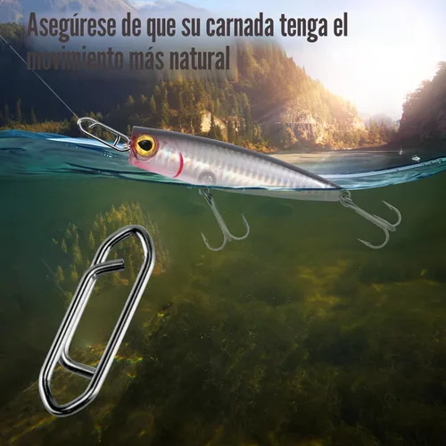 Miniatura 6 de Alwonder Paquete de 50 Clips de Velocidad de Potencia para Pesca, Clips de Velocidad de Acero Inoxidable de Alta Resistencia para Cambio Rápido