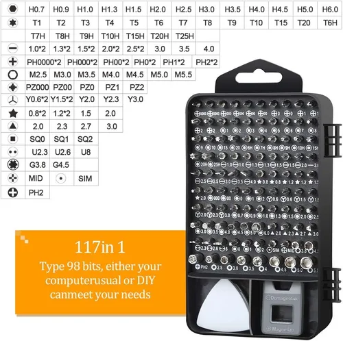 Miniatura 5 de Juego de destornilladores de precisión Lifegoo, 117 en 1, kit de herramientas de reparación magnética para iPhone Series, Mac, iPad, tablet, laptop