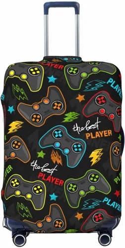 Miniatura 12 de Fundas elásticas lavables para equipaje con patrón de controlador de videojuegos, protector de equipaje para maleta de viaje, funda protectora