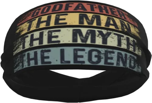 Miniatura 4 de Godfather The Man The Myth The Legend- Headband for Men Women Sports Sweatband for Fitness Exercise Moisture Wicking Running Yoga Hairbands