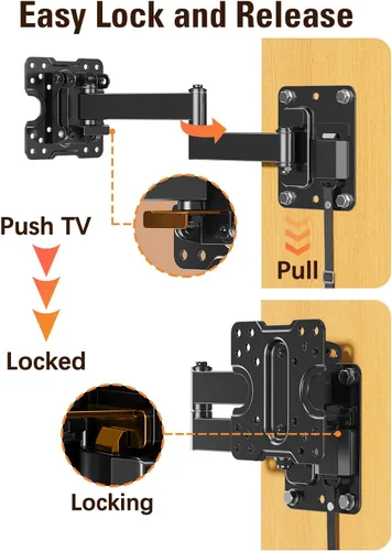 Miniatura 2 de Mounting Dream Soporte de TV RV con cerradura para la mayoría de pantalla plana de 10 a 26 pulgadas, soporte de montaje de TV RV para cámper