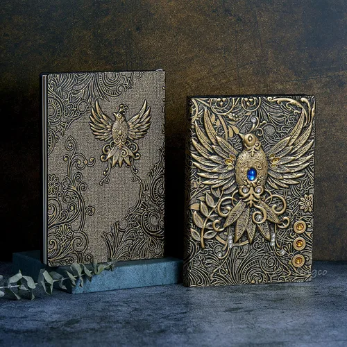Miniatura 5 de Cuaderno de escritura de cuero en relieve, cuaderno diario de cuero antiguo hecho a mano, cuaderno de bocetos, diario de viaje y cuadernos