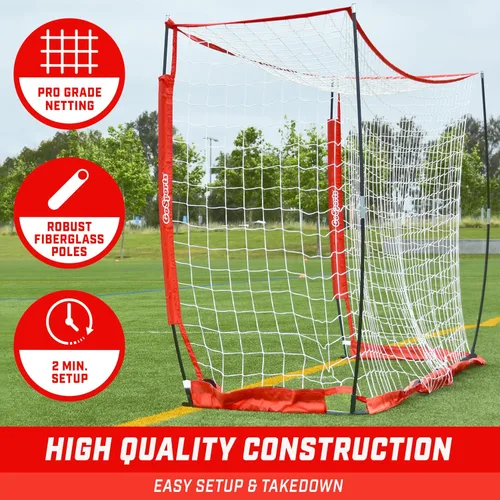 Miniatura 3 de GoSports Elite Soccer Goals – Redes de fútbol portátiles de 12 x 6 pies y 6 x 4 pies para juegos o práctica – Incluye 6 conos, funda de transporte