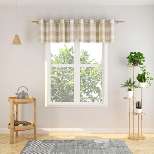 Miniatura 76 de Cortinas de 24 pulgadas de largo con diseño Buffalo Check Gingham Plaid para ventanas de cocina y baño, tratamiento para ventanas con 2 paneles