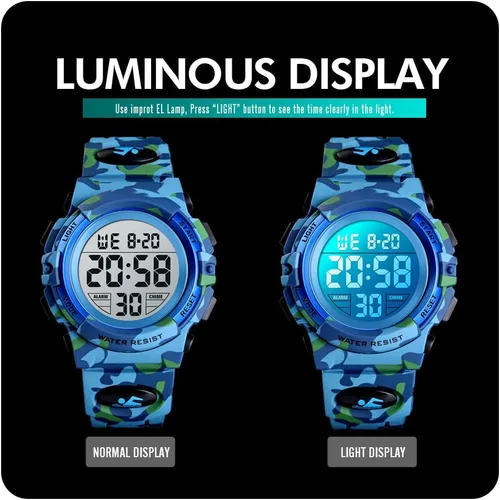 Miniatura 4 de Dayllon Kids Digital Watch Outdoor Sports 50M Waterproof Electronic Watches Alarm Clock 1224 H Stopwatch Calendar Boy Girl Wristwatch